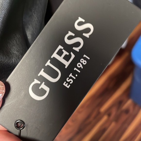 GUESS Black Faux Leather Moto Jacket - Picture 6 of 6